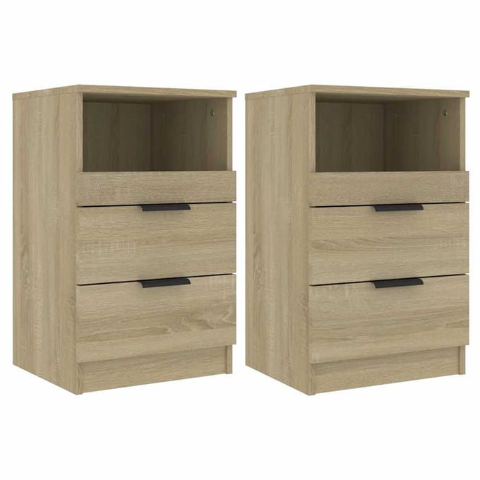vidaXL - Nachtkastjes - 2 - st - Sonoma - Eiken - Medium - Engineered - wood