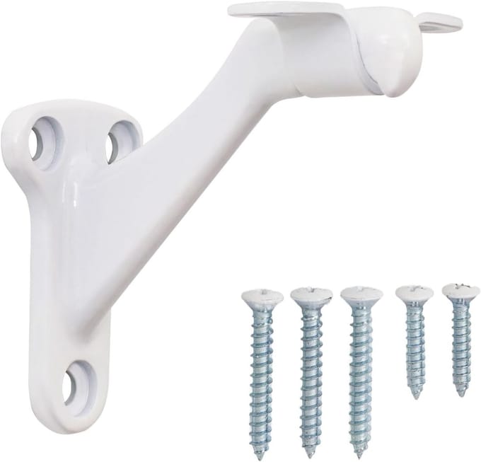 Leuning Beugel - Trapsteun - Trappen Verstevigen - Zware Belasting - 3 Inch - Wit Glanzend