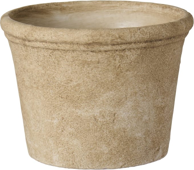 IB Laursen BloemPot Athen grooved edge light sand H15 Ø19,8