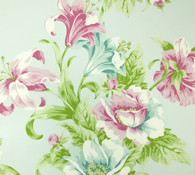 BLOEMEN BEHANG BLAUW ROSE 73315