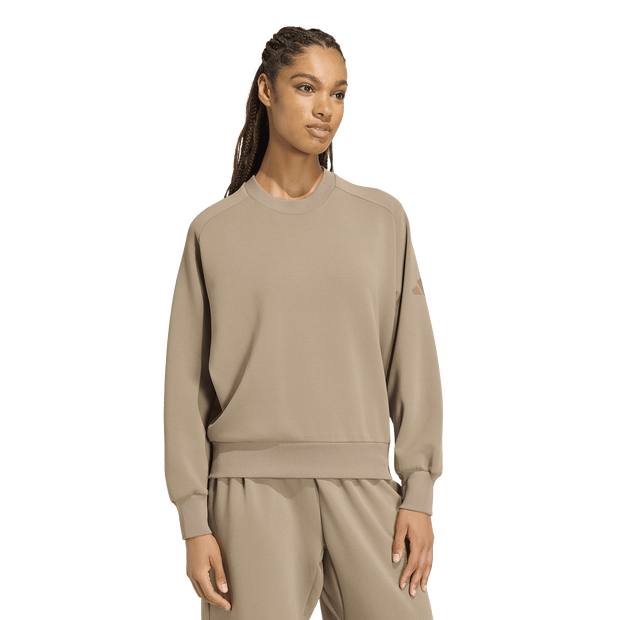 Adidas Soft Lux Loose Sweatshirt Sweatshirts Dames - Beige - Maat S (34-36) - Poly Mesh