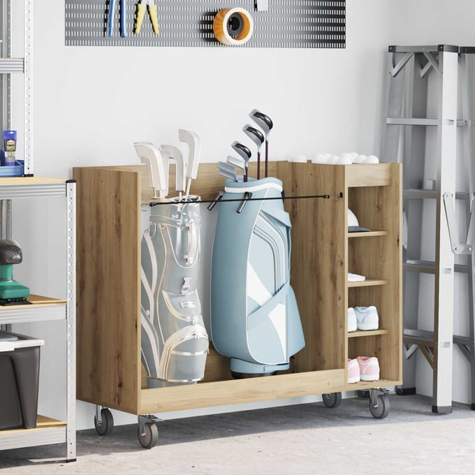 vidaXL Golfkast met wiel Effen Artisan Eiken 120 x 45 x 98 cm