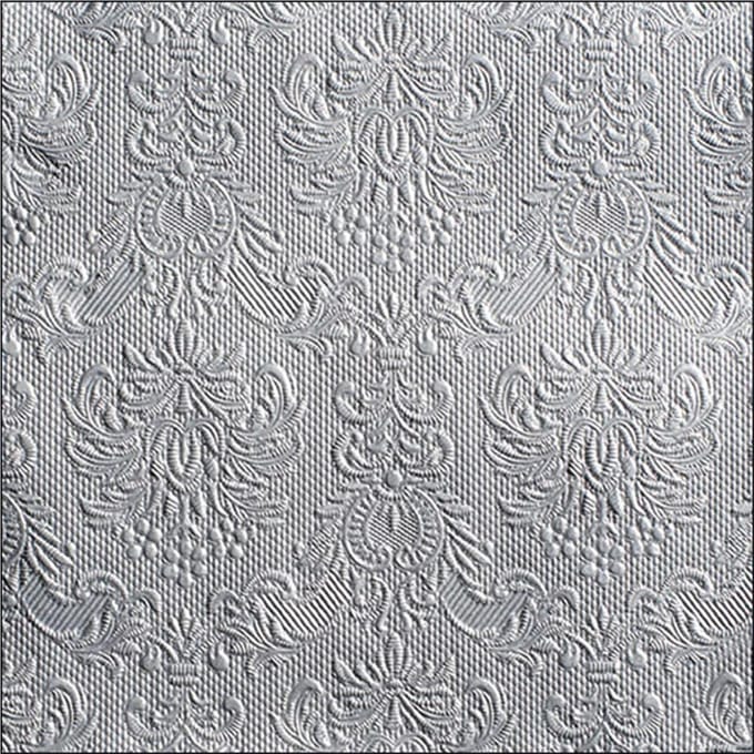 45x Tafel diner/lunch servetten 40 x 40 cm luxe deco print zilver