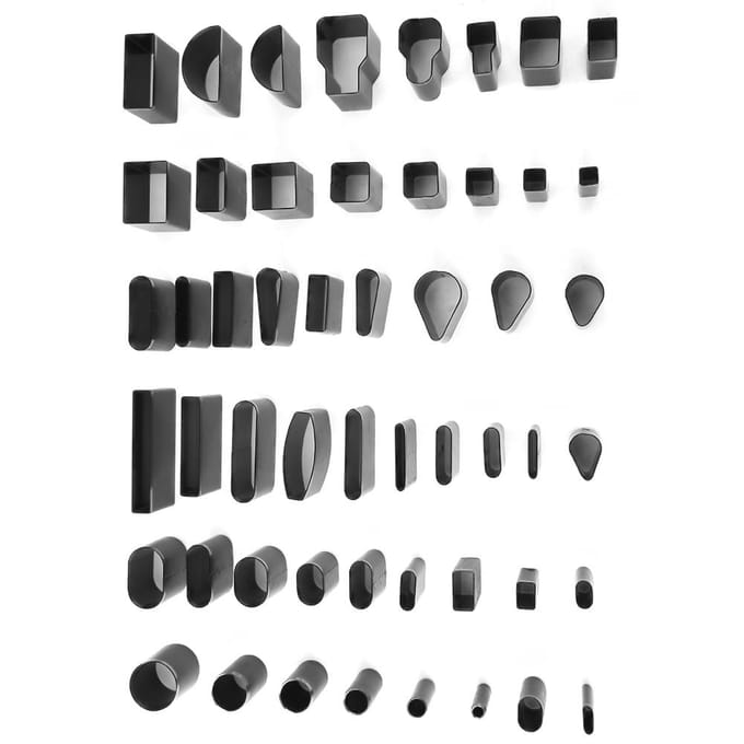 52 stuks Multi Vorm Leer Gat Pons Cutter Gereedschap Set Handgemaakt DIY Ambacht Leer Pons black