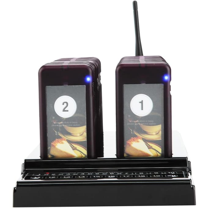 20 Kanalen Gast Paging Systeem 107dBm Hoge Gevoeligheid Draadloos Wachtrij Oproepsysteem US PLUG black