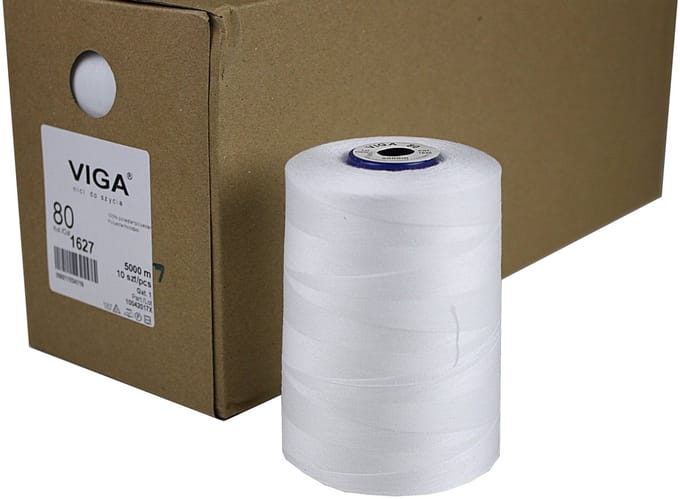 VIGA 80 Wit Garen 5000m - Sterk Polyester Garen voor Kleding