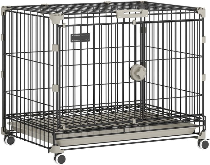 PawHut Hondenbench - Metaal, PP - 60,5x45,5x54,5cm - Zwart
