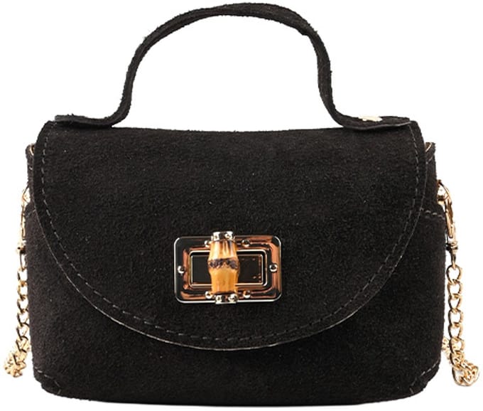 Giuliano Lederen handtas Gisele - Made in Italy - Suede - Koffie