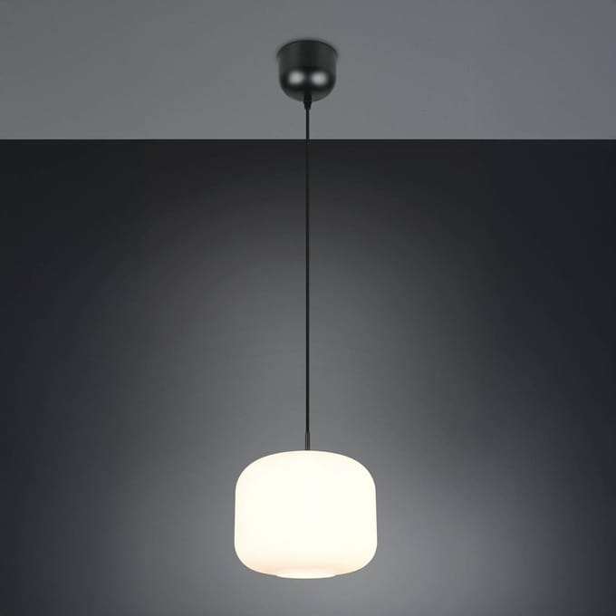 Reality Leuchten Hanglamp Signe, Ø 25 cm, wit, glas, E27