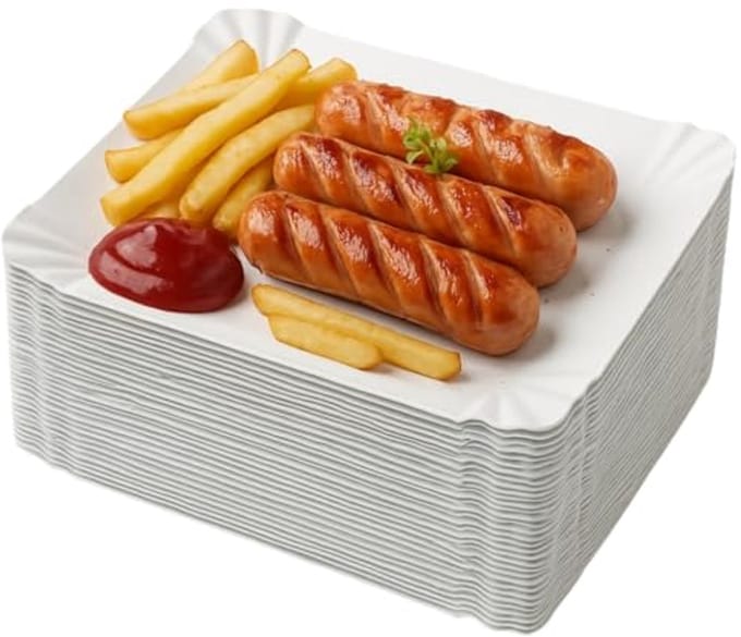 Biologisch afbreekbare wegwerpborden 14 x 20 cm - 100 stuks