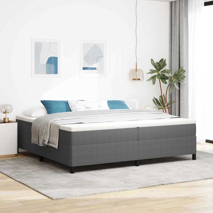 vidaXL - Boxspring - bed - Lichtgrijs - 200 - x - 200 - cm - Corduroy - stof