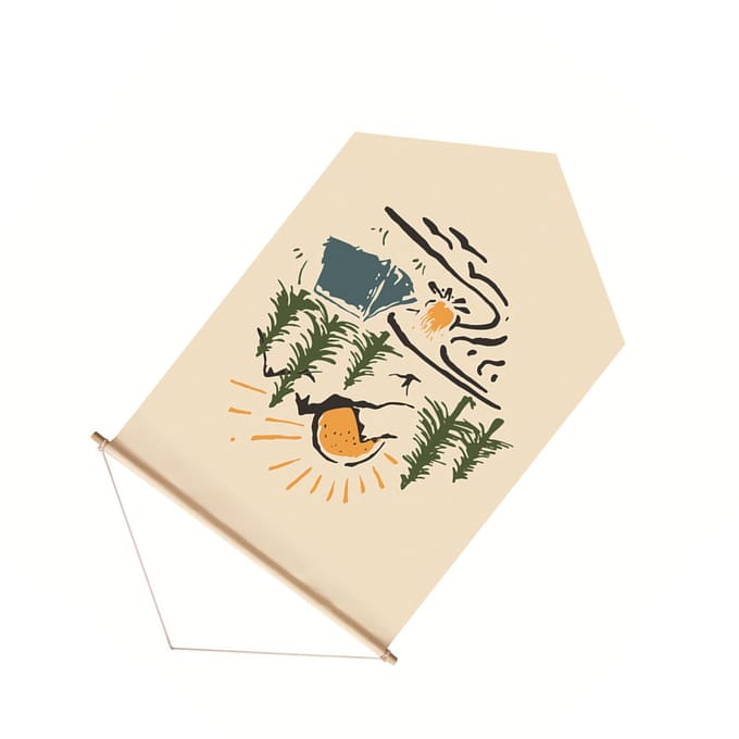 Camping Tuinvlag Polyester Weerbestendig Camping Vlaggen voor Buiten Picknick Decoratie beige
