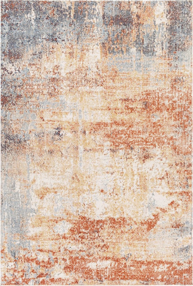 SURYA Samira vloerkleed outdoor binnen en buiten modern abstract oranje blauw