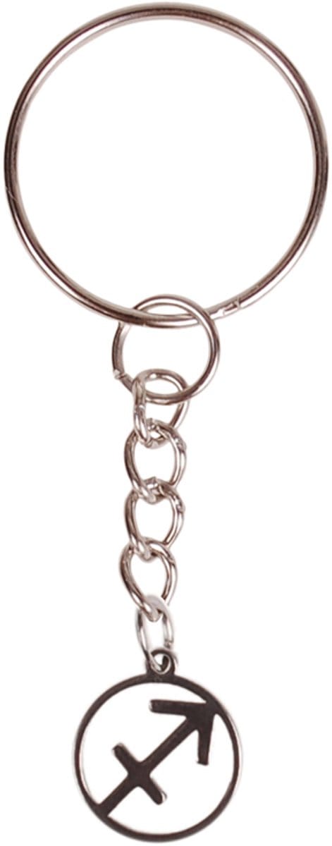 Sleutelhanger/Tashangertje - Zilverkleurige Sleutelring - hanger sterrenbeeld Boogschutter