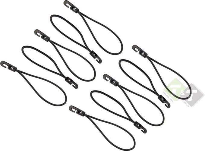 Elastiek met haak - 10 delig - Elastisch zeildoek koorden - 200mm - Spanelastiek