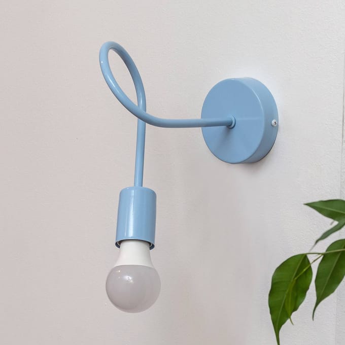 HELAM Wandlamp Oxford, lichtblauw, metaal, E27