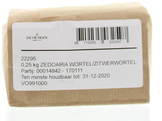 Jacob Hooy Zedoaria wortel/zitwerwortel 250 Gram