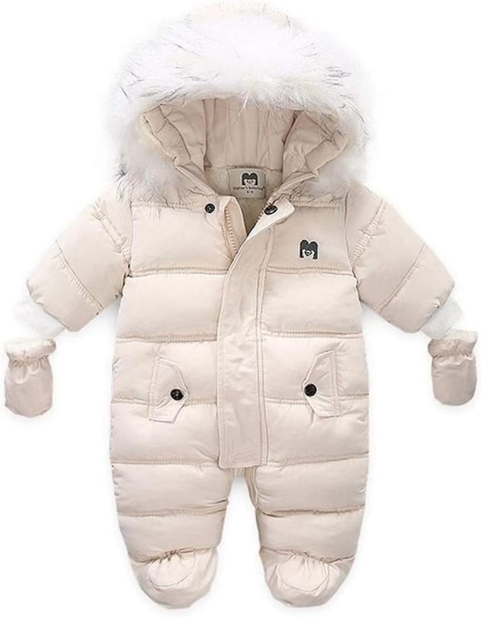 Winter Sneeuwpak Baby Meisjes en Jongens met Capuchon en Muts - Warme Romper Jumpsuit