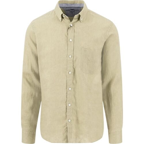 Fynch-Hatton Overhemd Premium Solid Linnen Button-Down Pistache / male