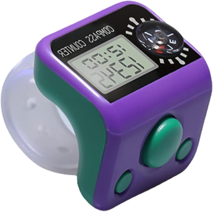 Vingerteller Ring - Mini Teller - Scores Bijhouden - Met Kompas - Compact Ontwerp - Willekeurige Kleur