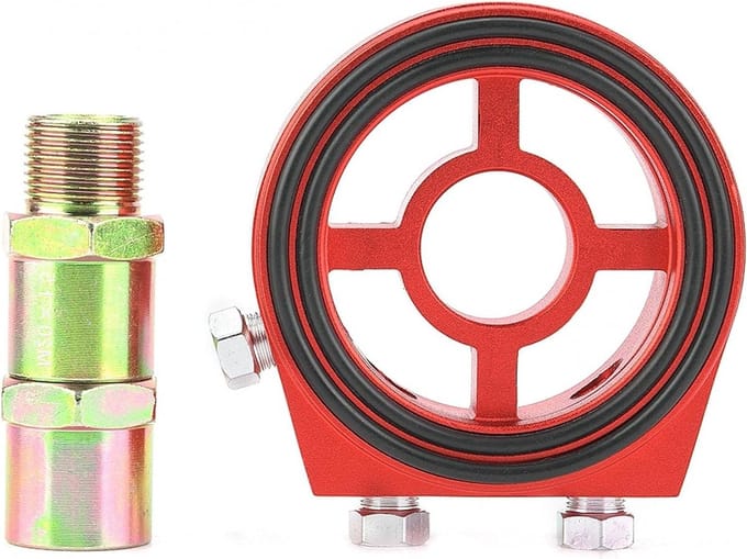 Universele Aluminium Sandwichplaat voor Oliefilter en Koeler met Druk- en Temperatuurmeter Adapter Set