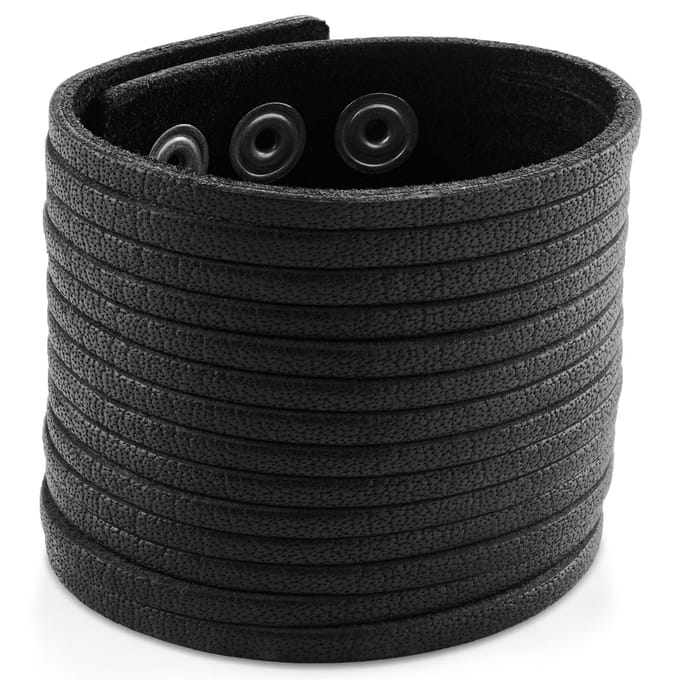 Gladius | Zwarte Gesneden Armband van Volnerf Buffelleer