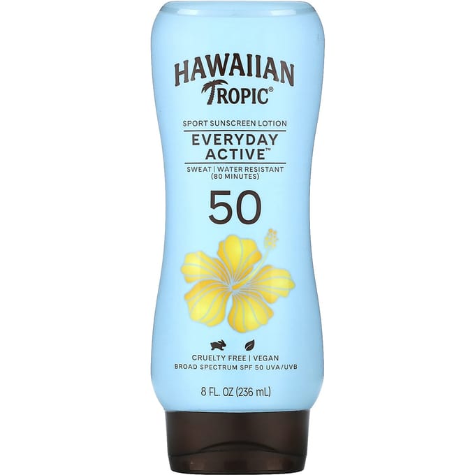 Dagelijks Actief, Sport Zonnebrandcrème, Spf 50, Lichte Tropische Geur, 236Ml(8 fl oz) white