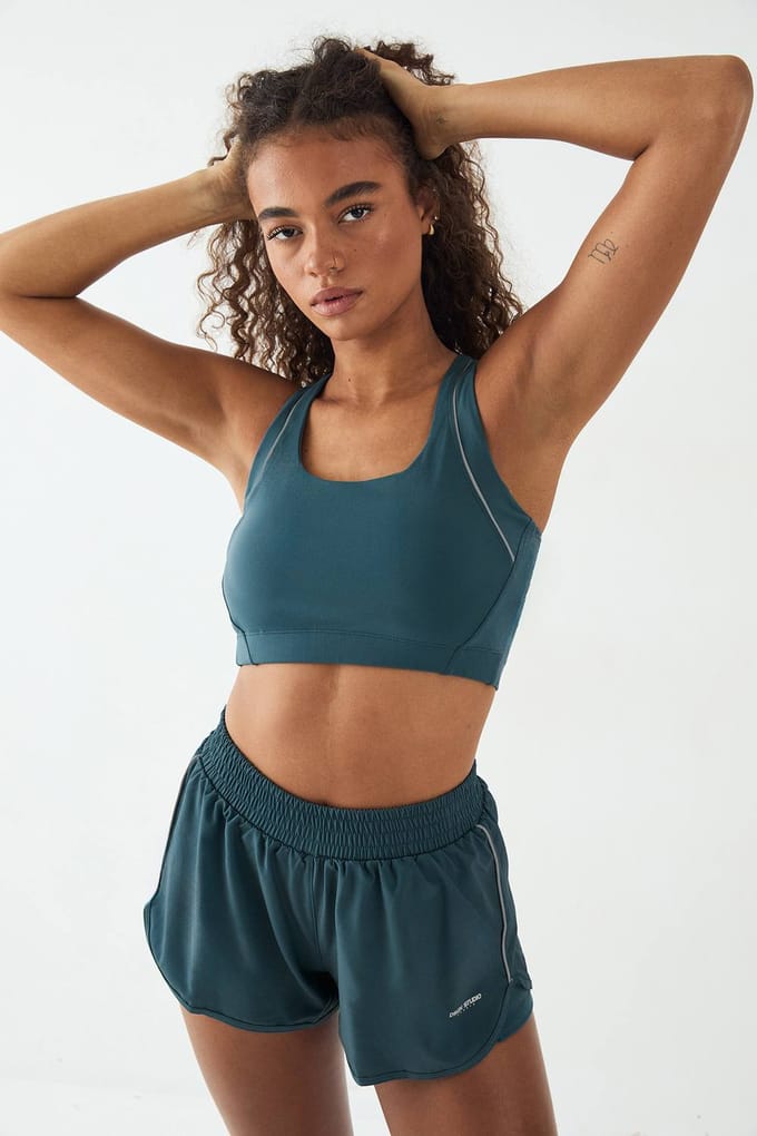 Dames DSGN Studio Reflecterende Binding Ultra Sculpt Sport BH | Teal | Maat: XS