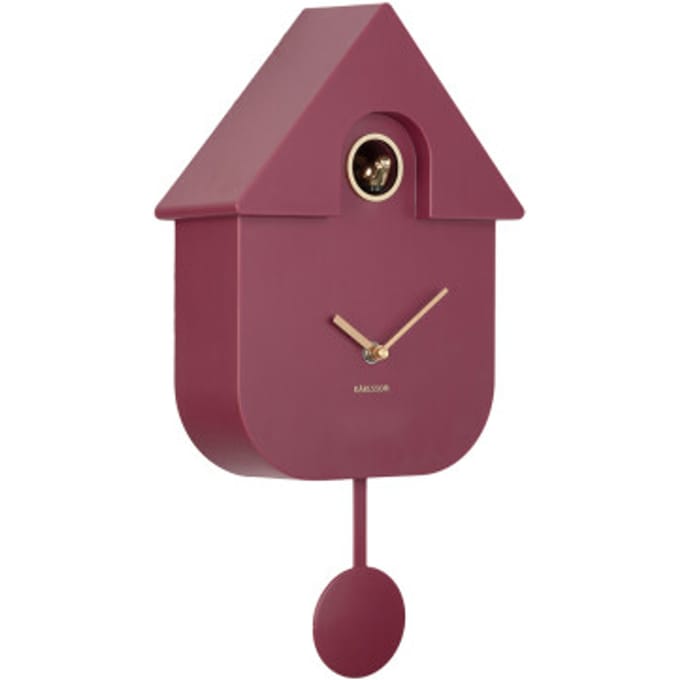 Karlsson - Wandklok Modern Cuckoo Oro - Dark mauve