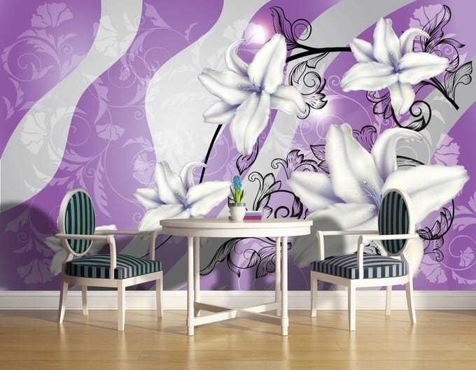 Flowers Floral Pattern Photo Wallcovering