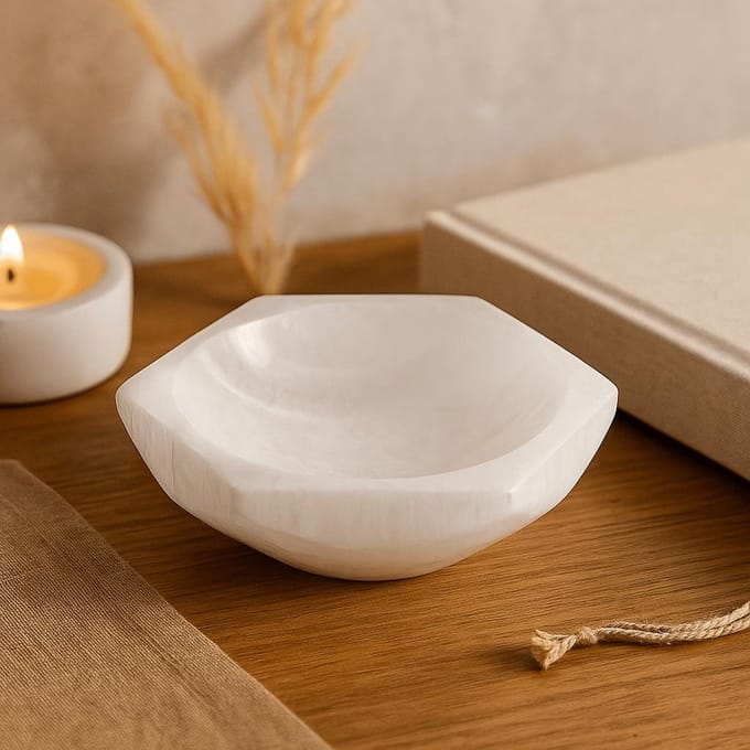 Selenite Hex Bowl - 15cm