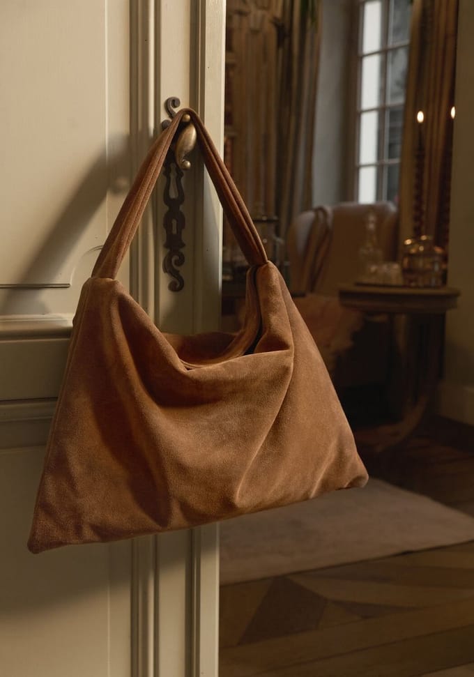 Omoda Suede Bag X Moderosa Schoudertassen Dames - Bruin - Maat ONESIZE