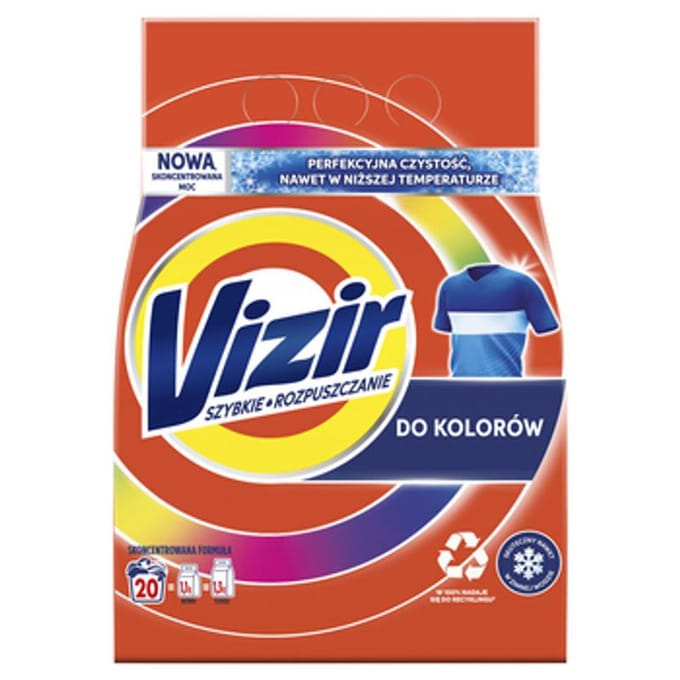 Lessive en Poudre Vizir Color pour Linge Coloré 1.1KG (20 Lavages)