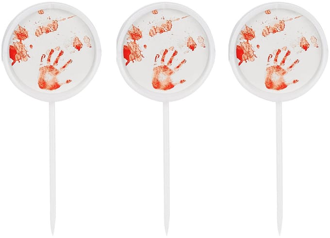 ESPA - Bebloede handafdrukken cocktailprikkers Halloween