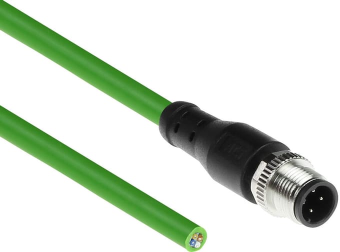 ACT Industrial 1,50 meter Sensor kabel M12D 4-polig male naar open end, Superflex Xtreme TPE kabel, afgeschermd