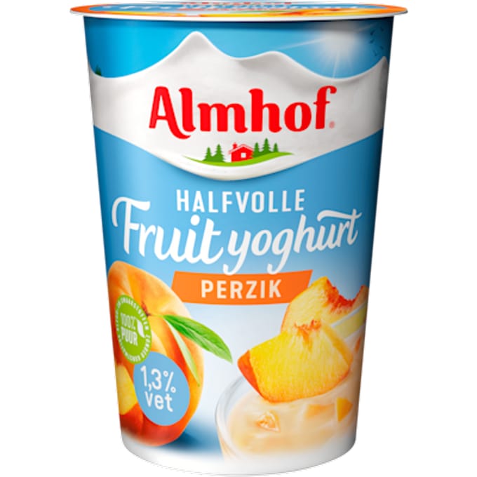 Halfvolle fruityoghurt perzik