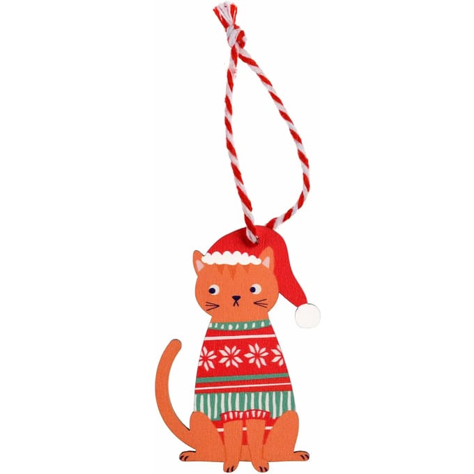 Kersthanger kat kerstbal ros - Rex London