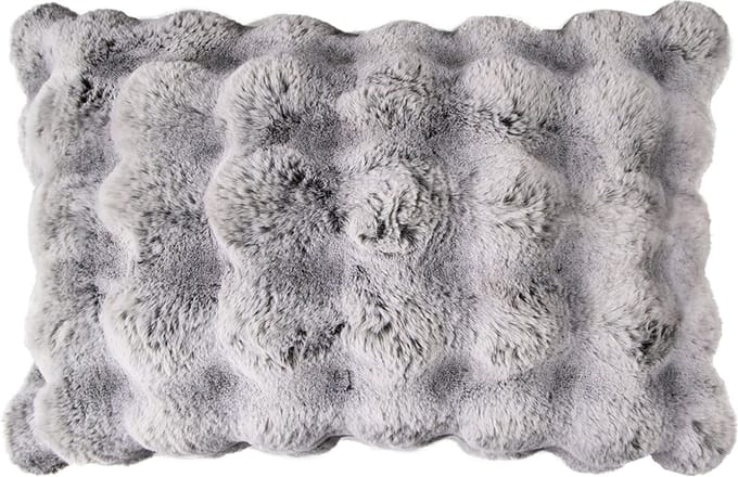 groot kussen teddy bubble grijs 40x60cm