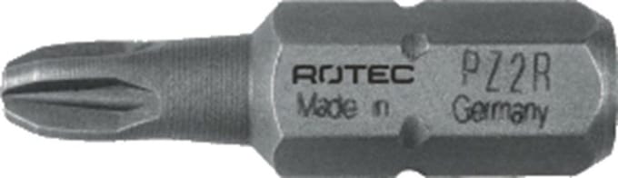 Rotec PRO Schroefbit PZ 2R, gereduceerd, L=25, C6.3, BASIC (vpe 10)