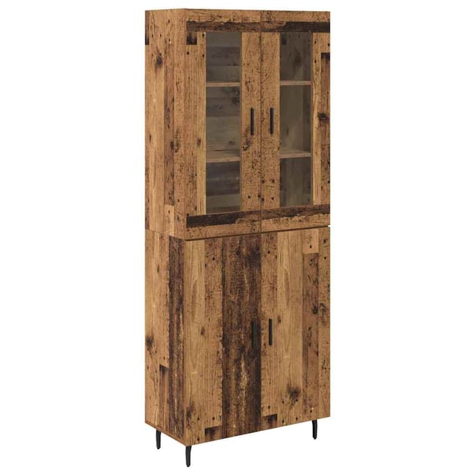 vidaXL - Highboard - 2 - st - Oud - Hout - 69,5 - x - 34 - x - 180 - cm - Bewerkt - hout