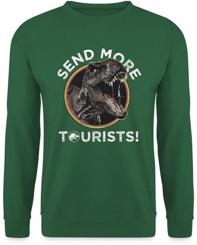 Jurassic Park T-Rex Send More Tourists! Sweater Heren