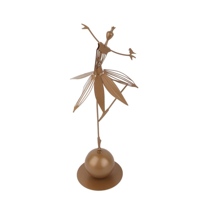 Ballerina Beeldje Elegante Lijnen Gouden Kleur Stabiele Basis Sterk Metaal Ballettanseres Beeld voor brown