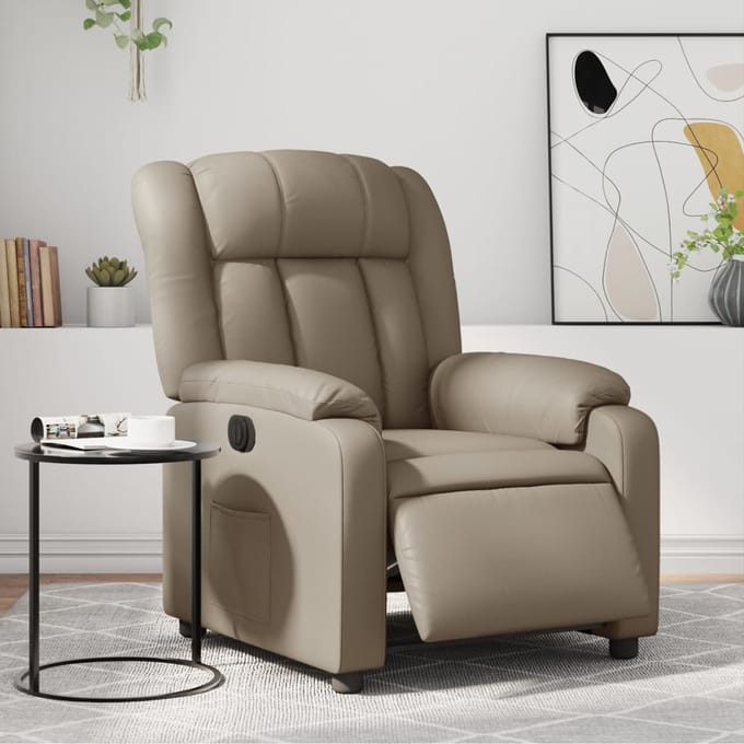 vidaXL - Fauteuil - verstelbaar - elektrisch - kunstleer - cappuccinokleurig