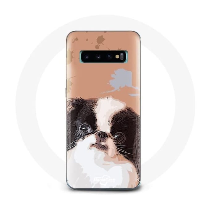 Case voor Samsung Galaxy S10 Edge Japanse spaniël Zwart-wit hondenras