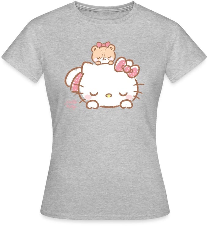 Hello Kitty Met Teddy Op Haar Rug T-Shirt Dames