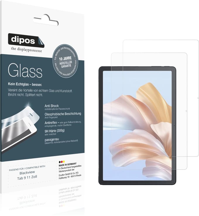 dipos – 2x Matte Pantserfolie geschikt voor Blackview Tab 9 11 Zoll | 9H Screenprotector
