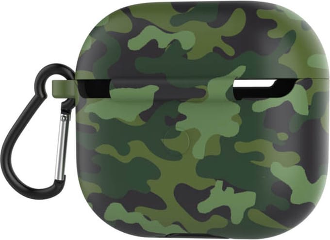 Case cover - Apple Airpods 3 - legergroen siliconen - musketon haakje