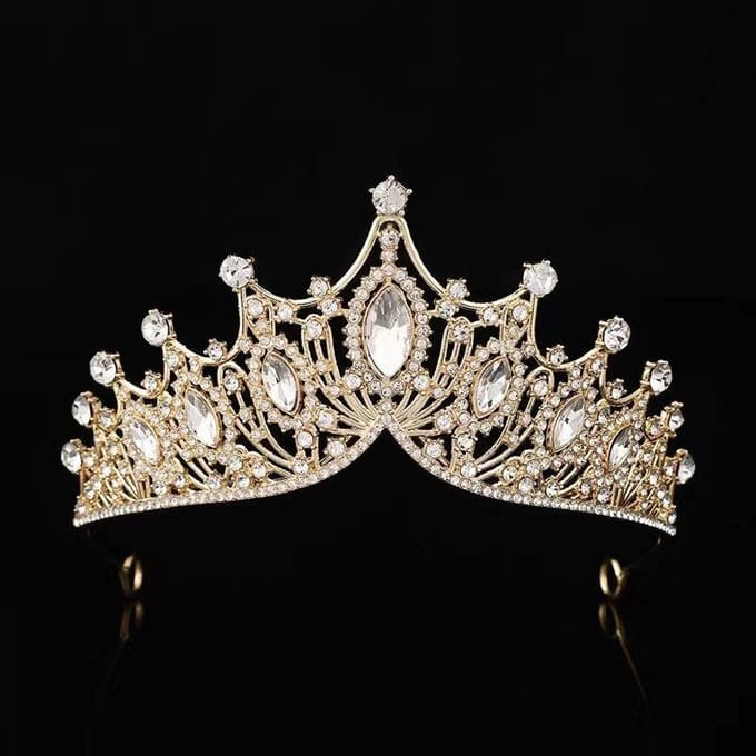 Kleurrijke Bruidstiara Luxe Barok Verjaardag Bruiloft Bruiloft Kinder Haaraccessoires Kroon gray