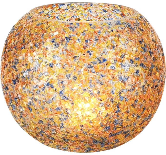 Dekoratief | Theelichthouder 'Multi Madness', glas, 14x14x12cm | A258268