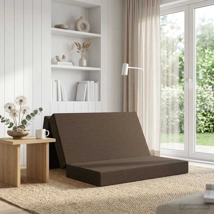 vidaXL - Vouwbare - Sofa - Bed - 120 - x - 67 - x - 45 - cm - Taupe